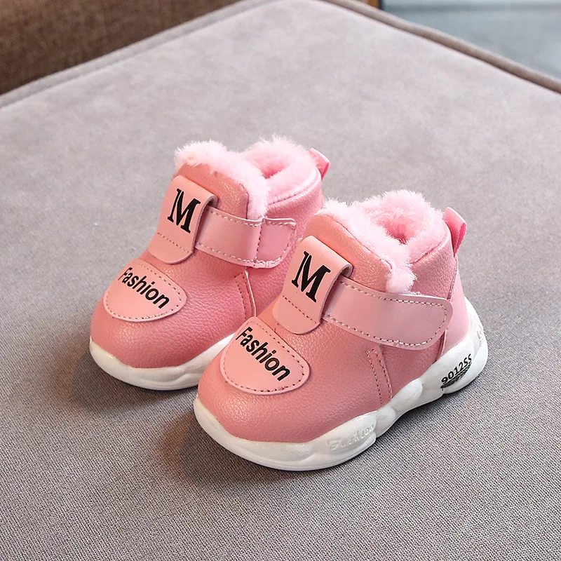 New Kids Baby Girl Boy Shoes Soft Non-slip Infant First Walkers Winter Warm Plush Baby Sneakers Toddler Shoes for Kids