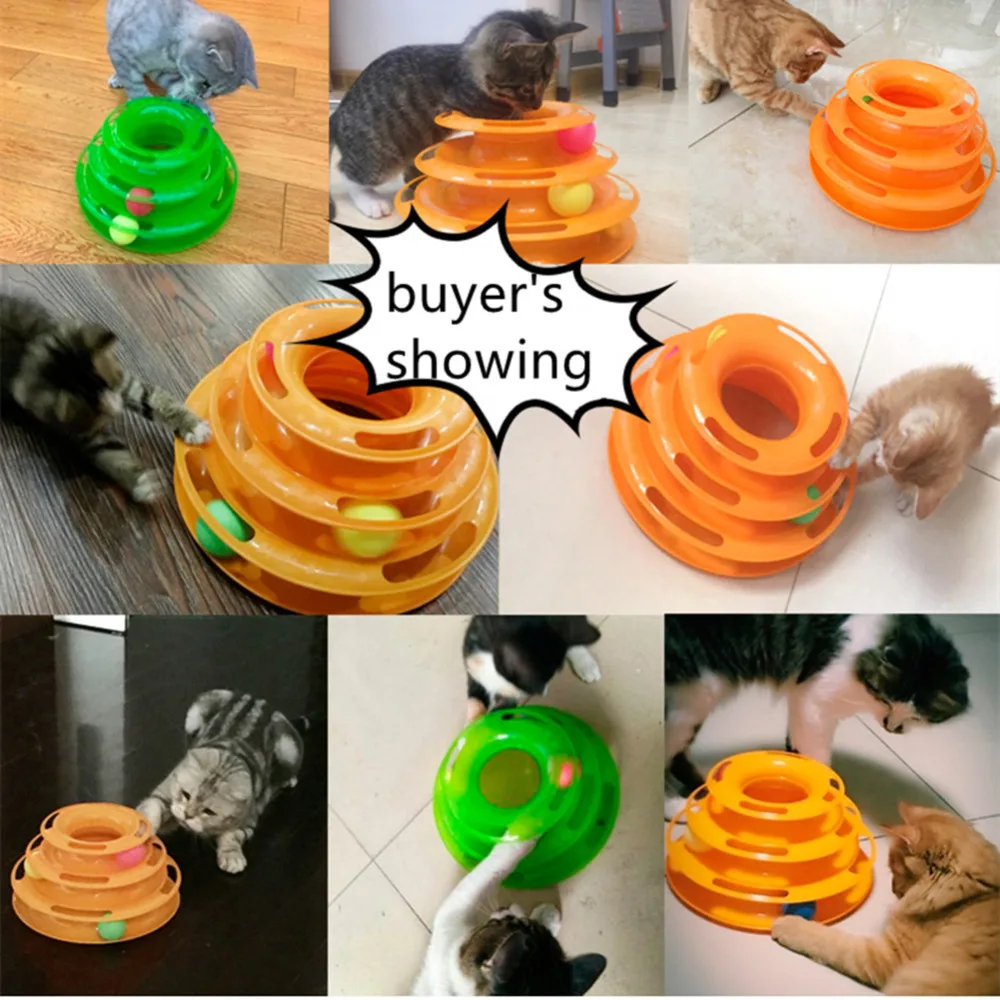 

Funny Cat Pet Toys Cat Crazy Ball Disk Interactive Amusement Plate Play Disc Trilaminar Turntable Cat Toy