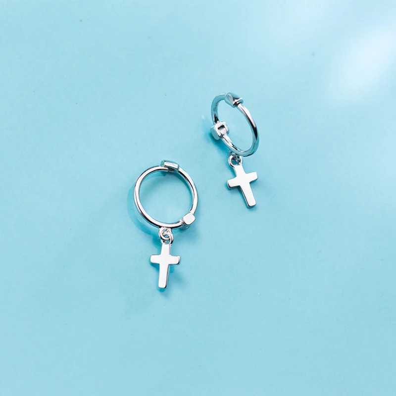 Pendientes de plata de ley 2019 100% para mujer, aretes con forma de Corazón, Cruz, estrella, regalo de amistad, amigos y adolescentes, 925