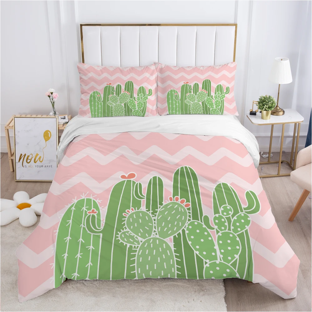 Nordic bedding set Duvet cover set pillow case 50x75 Bed linens Bed cover 220x240 140x200 150*200 cactus