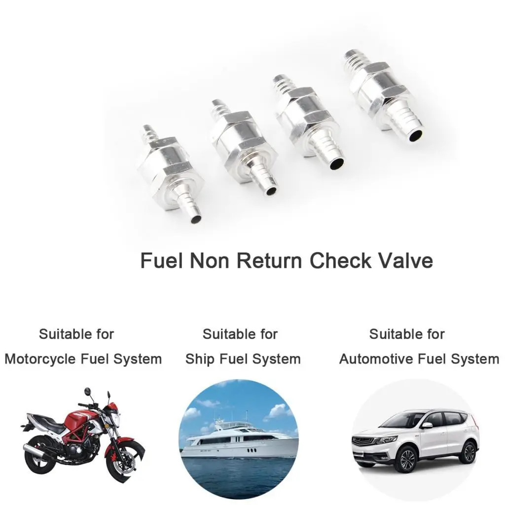 One Way Fuel Non Return Check Valve Petrol Diesel Aluminium Alloy For Carburettor Low Pressure Fuel Systems 6/8/10/12mm FP-1048