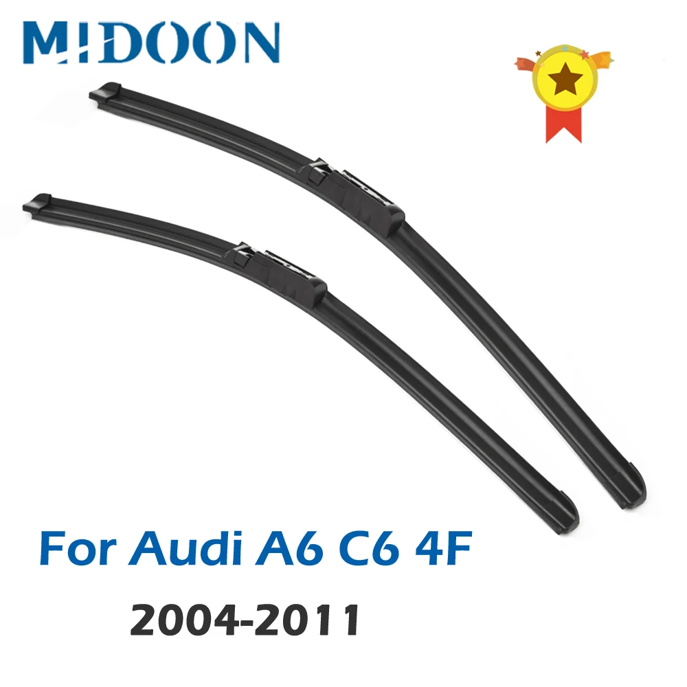 MIDOON Winscreen LHD Front Wiper Blades For Audi A6 C6 4F 2004-2011 S6 RS6 Windshield Windscreen Front Window 22