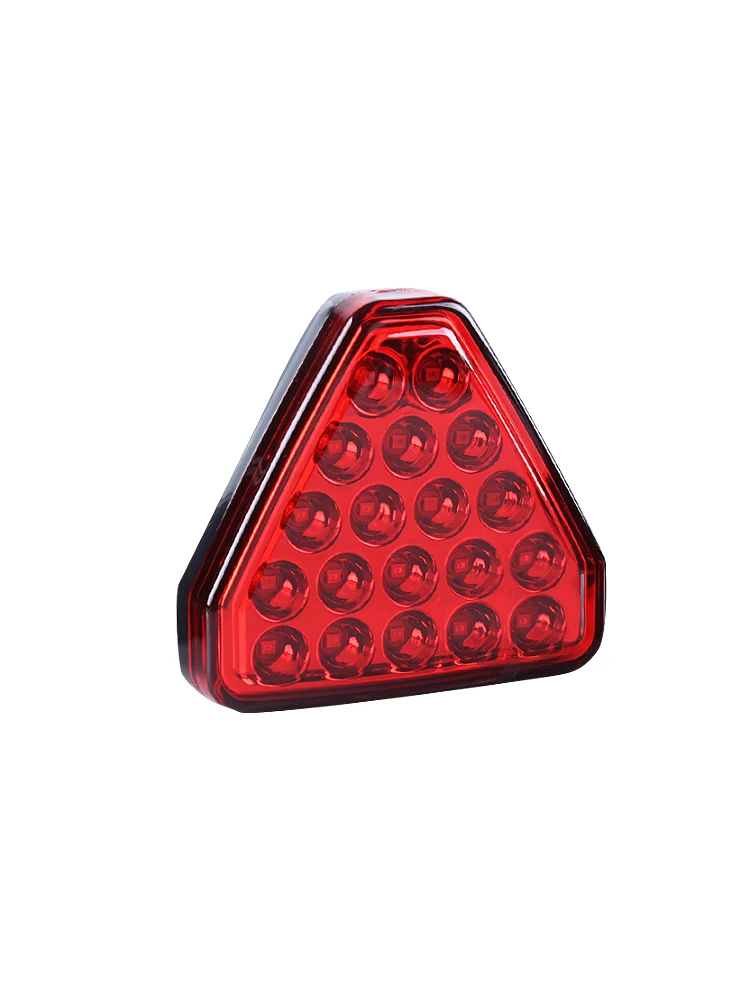 Red/Black Triangle Pilot Light General Modified Car Tail Warning Automobile Rear-end Collision Prevention Flashing Brake Cruise