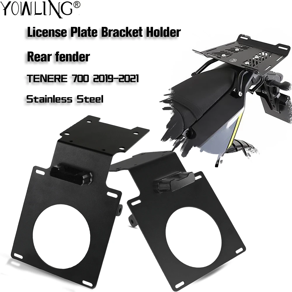 

For Yamaha XTZ700 XT700Z Tenere 700 T7 Rally 2019 2020 2021 Motorcycle Part License Plate Bracket Holder & Rear Fender Tenere700