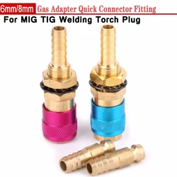 6mm/8mm/10mm Water Cooled & Gas Adapter Quick Hose Connector Fitting For MIG TIG Welding Torch Plug Hardware Tool