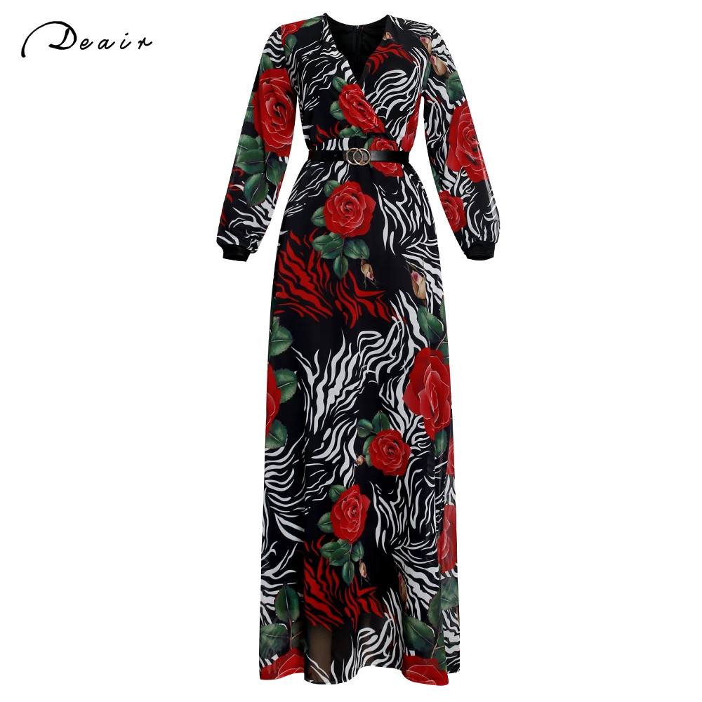 African Drucken Boho Chiffon Kleider Frauen Langarm Elegante Abendkleid Ankara Dashiki Maxi Kleid Dubai Abayas 2021 Herbst