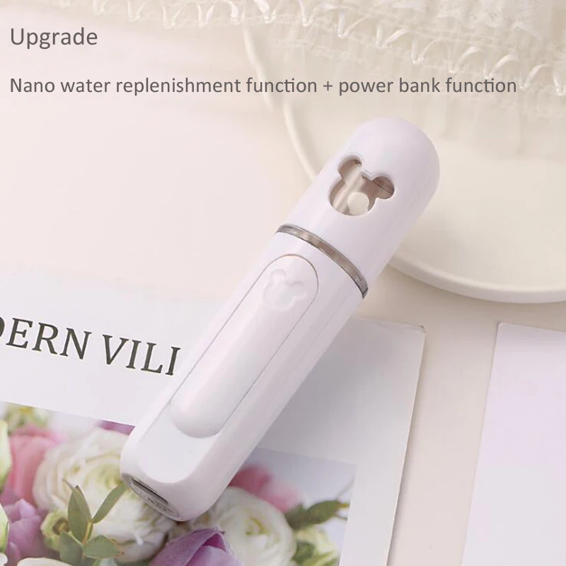 Nano spray compteur d'eau USB charge batterie externe fonction portable pulvérisation froide humidificateur pour le visage brume pulvérisationrface vapeur nano brume