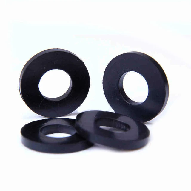 10pcs Flat Gaskets Inner Dia 4mm 30mm NBR Rubber O Rings Anti Oil Seal Washers Black