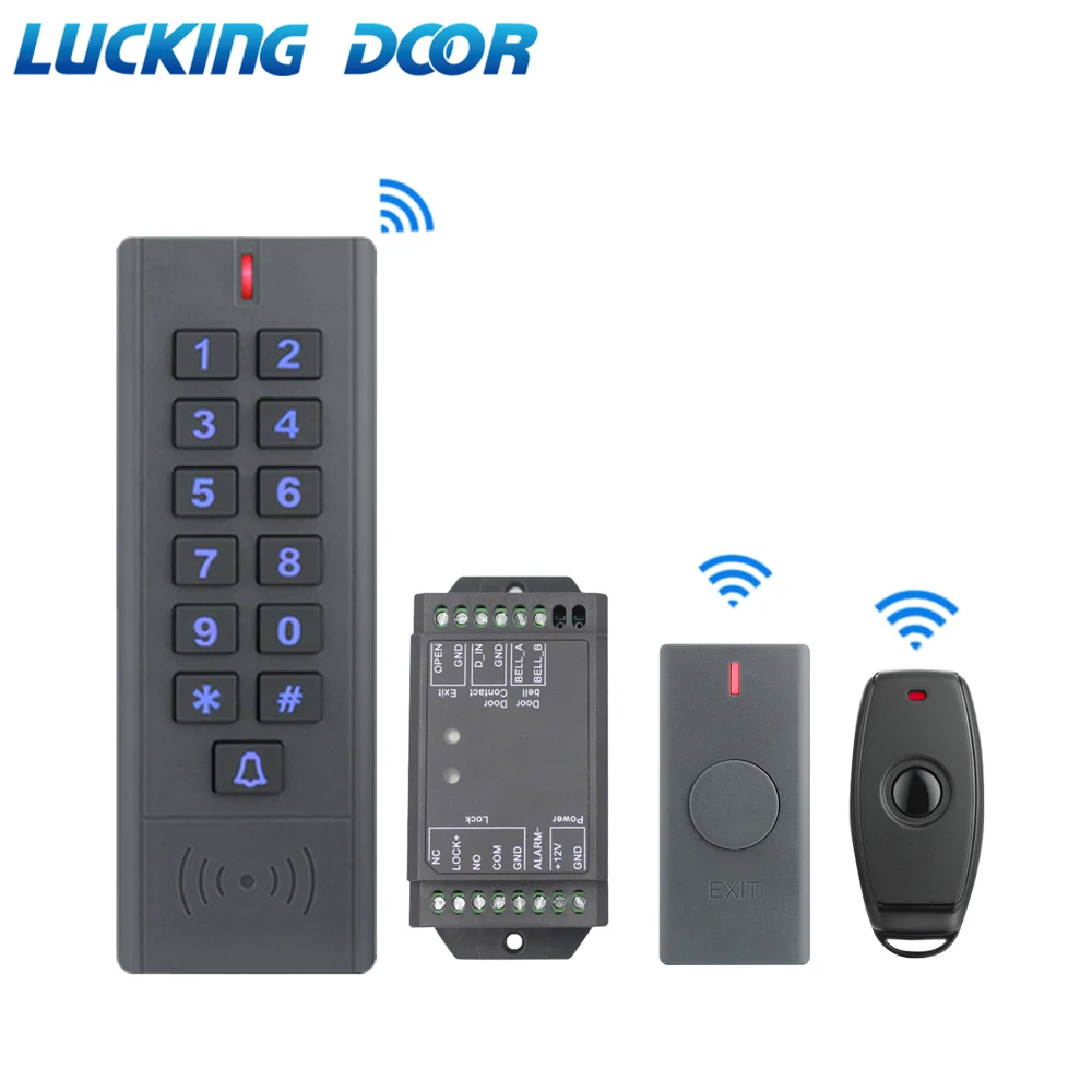 

RFID Password Keypad Wireless Remote Control Open Lock 125KHZ Wireless Door Access Control System Kit Proximity Card Reader