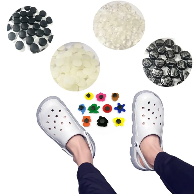 

10000pcs Various Sizes Plastic Buckles DIY Back Buckle of Shoe Charms Black Transparent Buttons fit Sandal Shoes