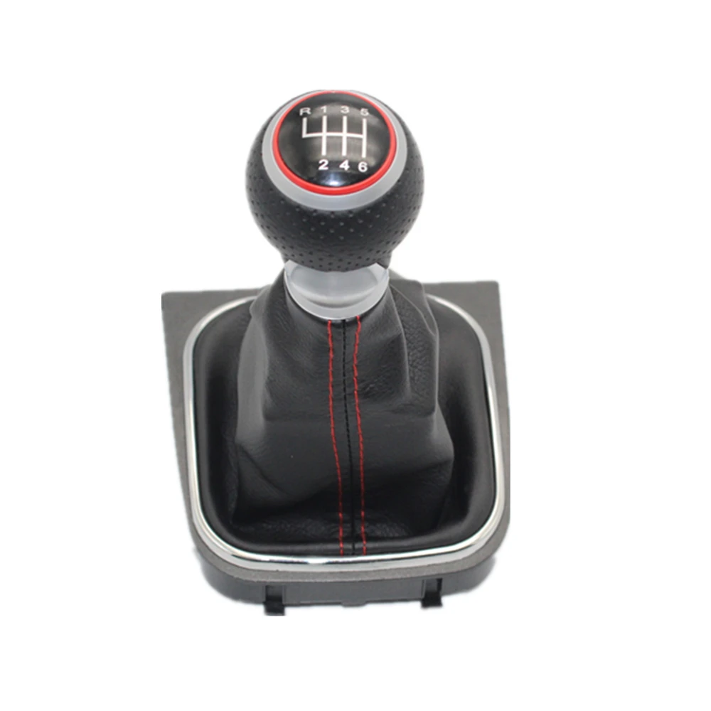 

For VW Jetta 6 A6 MK6 GLI 5C6 2011 2012 2013 2014 Car-Stying 6 Speed Car Gear Stick Level Shift Knob With Leather Boot