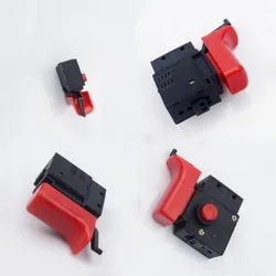 250V 6A 5E4 Lock On Power Tool Electric Drill Trigger Switch Black Red  FA2-6/1BEK