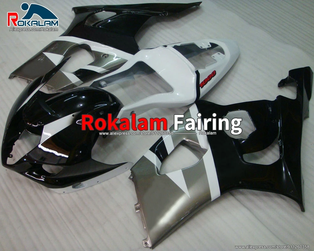 

Fairings For Suzuki GSXR1000 K3 2004 GSX-R1000 K3 2003 Motorbike White Black Silver Fairing Kit (Injection Molding)