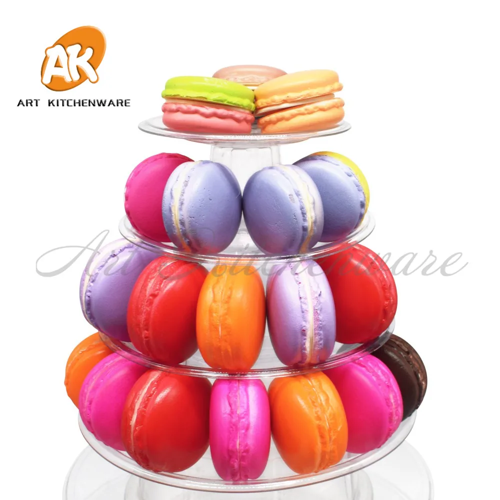 6 Layer High Quality Macarons Display Tower PVC Macaron Tower Stand Fondant Cake Stand Wedding Cake Decorating Tool