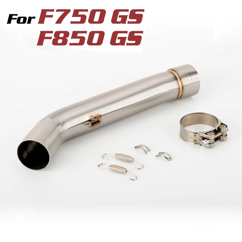 F750GS F850GS ADV 51mm Motorcycle Exhaust Middle Link Pipe Slip on Muffler Escape Moto Connect Tube for BMW F750GS F850GS ADV