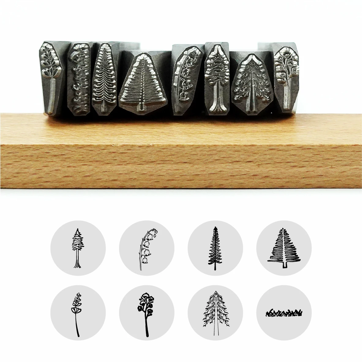 Metal Stamping Metal Stamp Metal Stamps Metal Punch Stamps Metal Stamping Kit DIY Jewelry Stamping Tree Plant Symbol