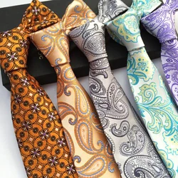 Ricnais 8cm Men Tie Man Gift Business Wedding Accessories Red Black Floral Neck Ties Luxury Ties For Men Men' Tie Gift