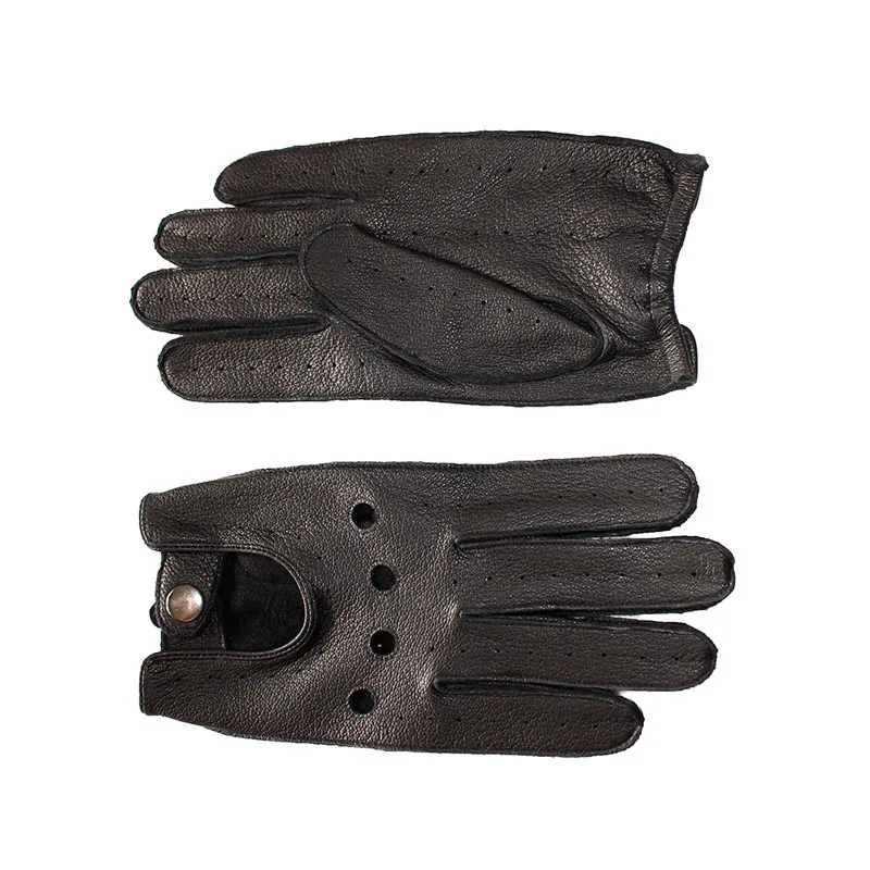 Gants de pilote en cuir peau de cerf pour hommes, monocouche, Section mince, gants de moto plein air, été et automne