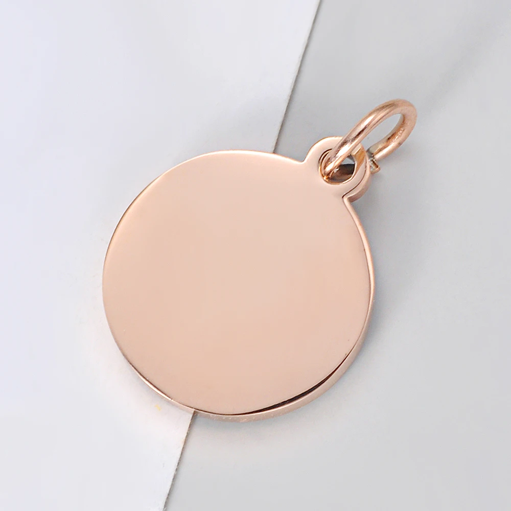 25Pcs/Lot  Mirror Polished Stainless Steel  Round Disc Charms For Making Necklace Bracelet Jewelry