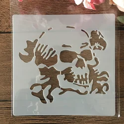13*13cm Skull Ghost Head DIY Layering Stencils Wall Painting Scrapbook Coloring Embossing Album Decorative Template