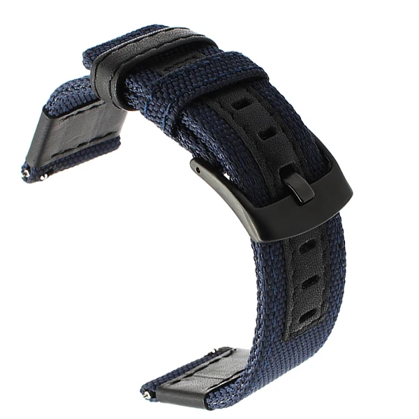 Canvas Nylon + Leather Watch Band For Jeep Diesel Fossil 20mm 22mm 24mm Men Watch Strap Longer Wrist Strap Watch Belt