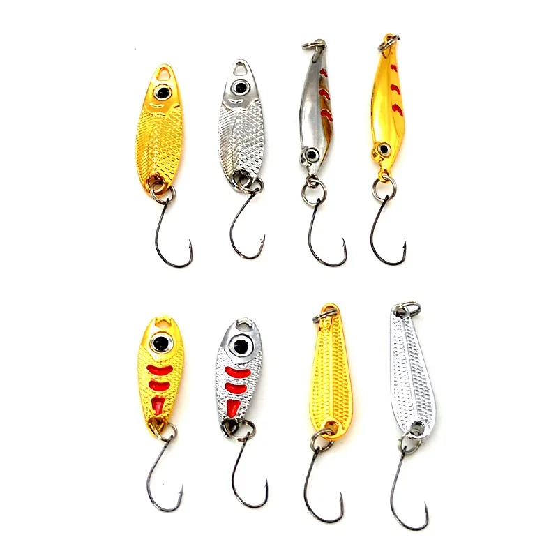 Fishing Micro Spoon Lure 1.5/2.5/3.5/5g Salmo Artificial Lure Metal Jigs Hard Bait Single Barbed Hook Lot 2 Pieces