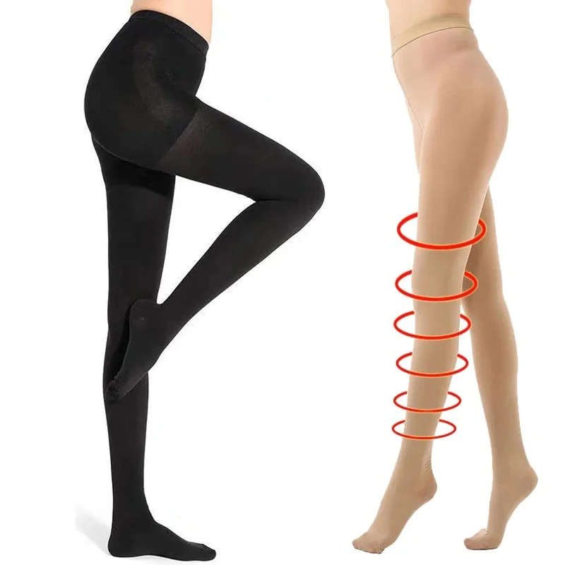 

Medical Women Compression Pantyhose Stockings 22-32 MmHg for Varicose Veins Relieve Legs Edema Swellen Firm Support Hose