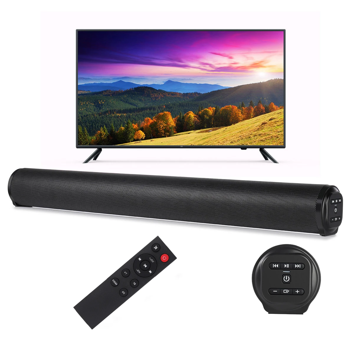 

Portable Wireless Column Soundbar Bluetooth-compatible Speaker Powerful 3D Music Sound bar Home Theater Aux 3.5mm TF For TV PC