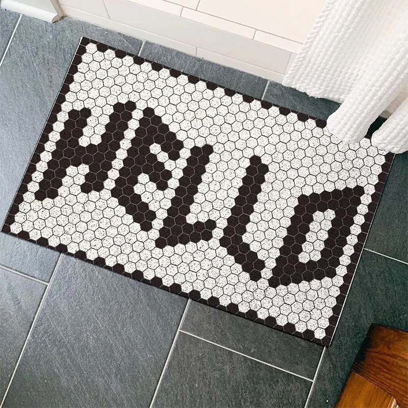 Mosaic Hello Home Door Mat Carpet Living Room Mat Kitchen Mat Dust-proof PVC Anti-slip Mat Entrance Door Mat Custom Mat Carpet