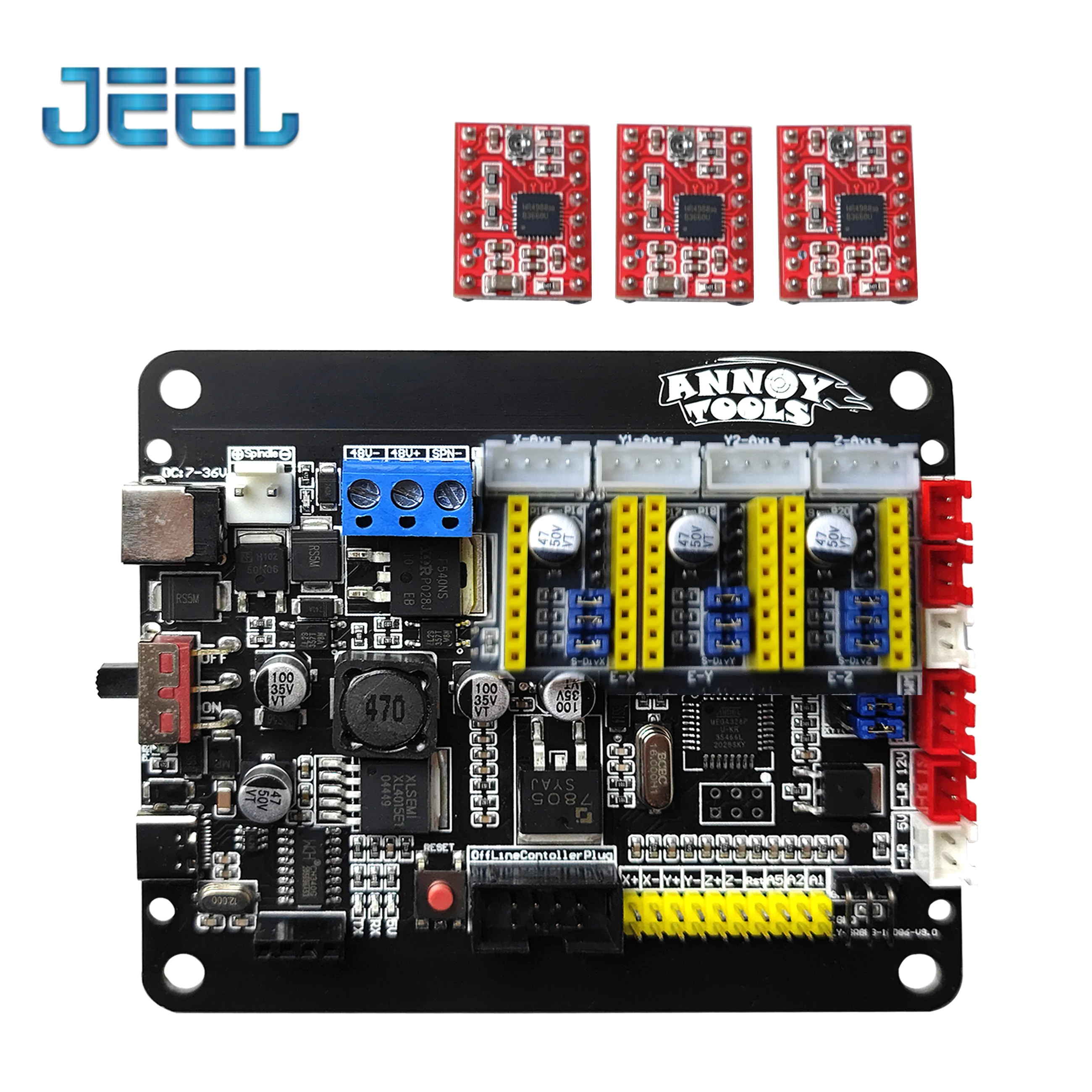 Upgraded 3 Axis Controller Board + 1/1.8/3.5 inch Offline GRBL USB Port CNC Engraving Machine Control Board For CNC router