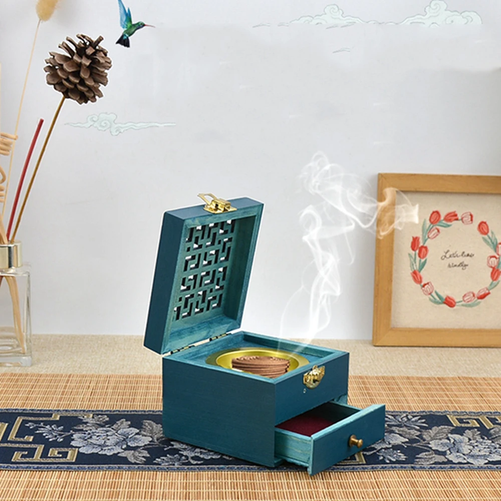 

Japanese Zen Lacquer Wooden Incense Burner - Handcrafted Luxury Buddhist Altar Decor Home Gift