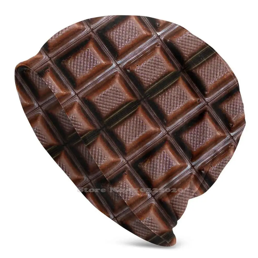 Chocolate Bar Warm Stretch Windproof Cap Headgear Milka Lindt Kakao Cacao Cocoa Sweet Cake Bar Candy Chocolates Cookies Dark