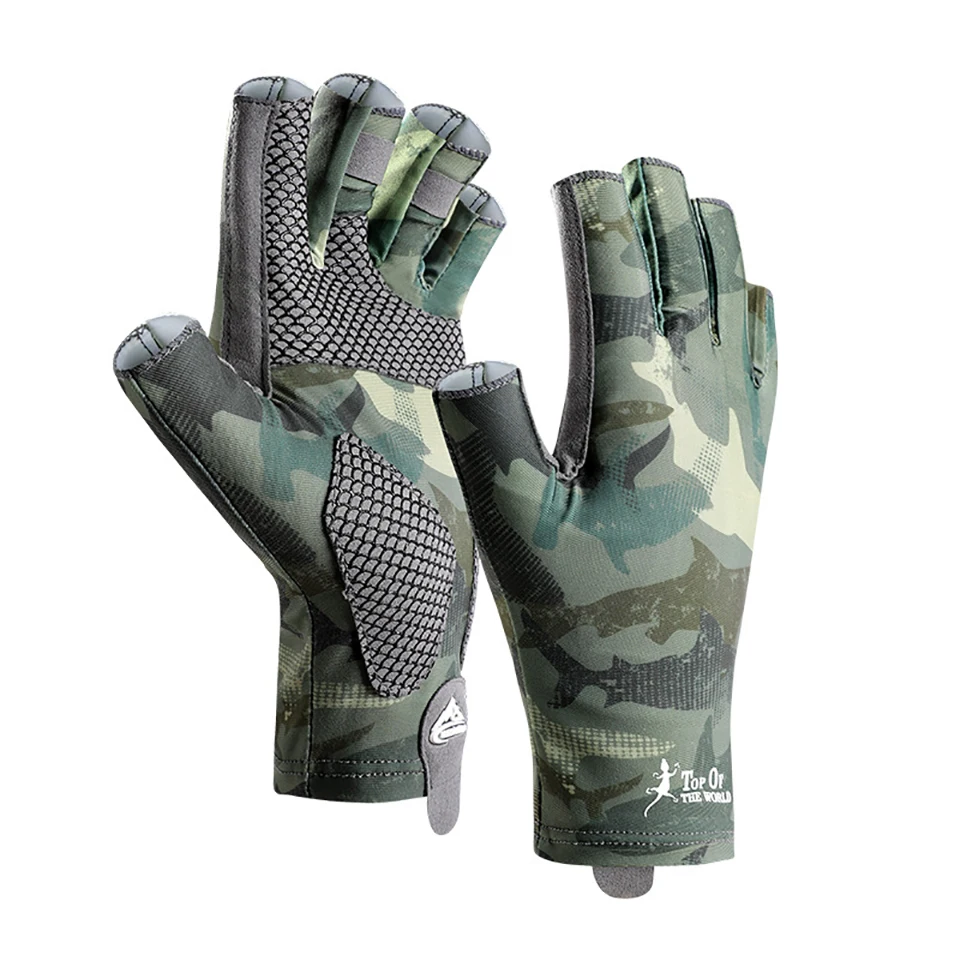 

Half Finger High Elastic Non-Slip Gloves Ice Silk Summer Sunscreen Anti-Ultraviolet Professional Fishing Outdoor Riding