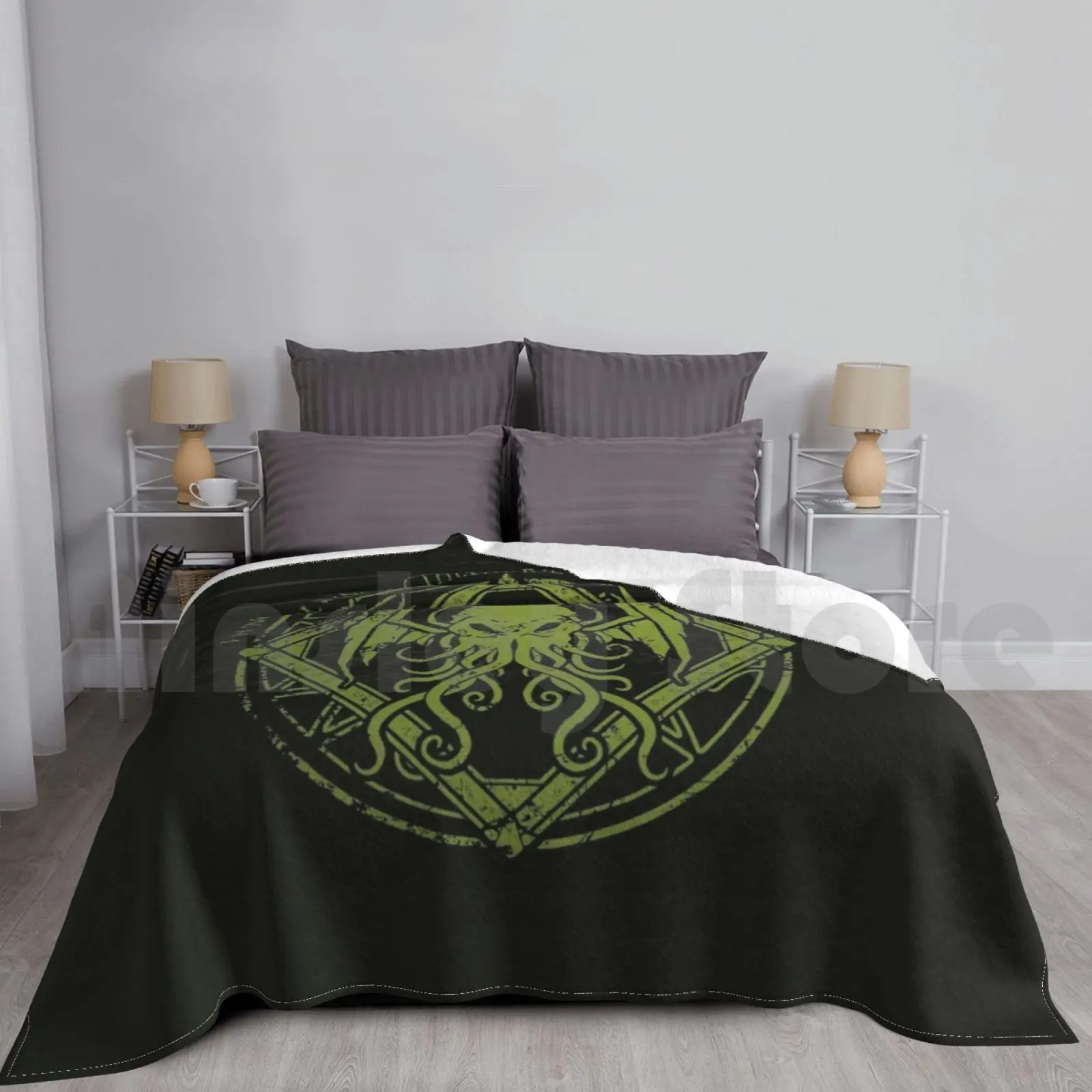 Cthulhu - Cobertor com design de canto angustiado Moda personalizada Cthulhu Eldritch Horror Dark Elder God Tentáculos