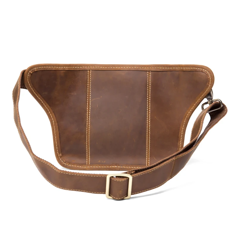 2022 Leather Waist Bag Vintage Fashion Chest Bag Waist Pack Sling Bag Genuine Leather Sling Bag for men male chest bag male bag