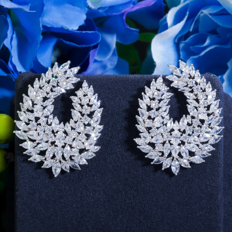 CWWZircons Luxuriöse, beliebte Wassertropfen-Ohrringe mit Mikro-Pavé-Zirkonia, Naija Hochzeitsohrringe, modischer Damenschmuck für Partys, Großhandel E0338 – Detail 6