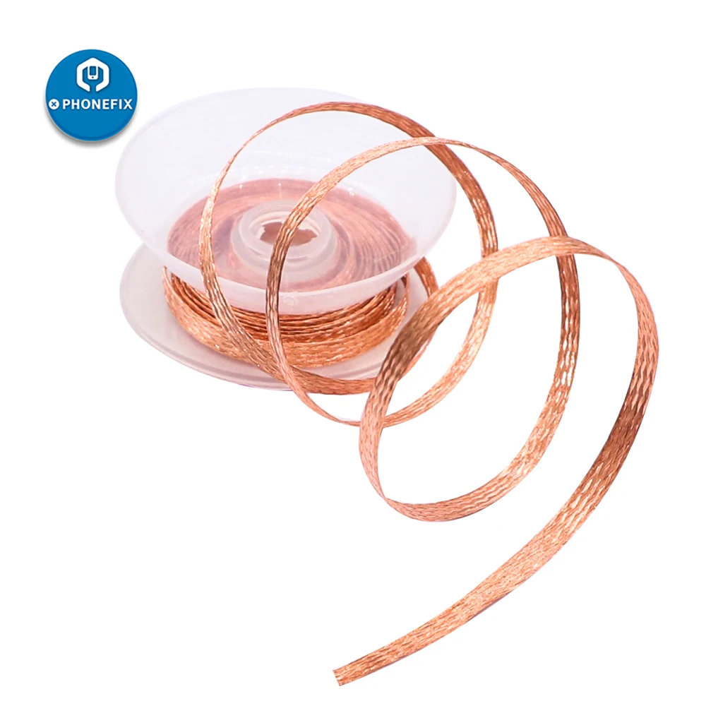Desoldering trança removedor de solda wick 1.5-3.5mm 1.5m fio que suga a linha de absorção da lata para a ferramenta de reparo do telefone móvel