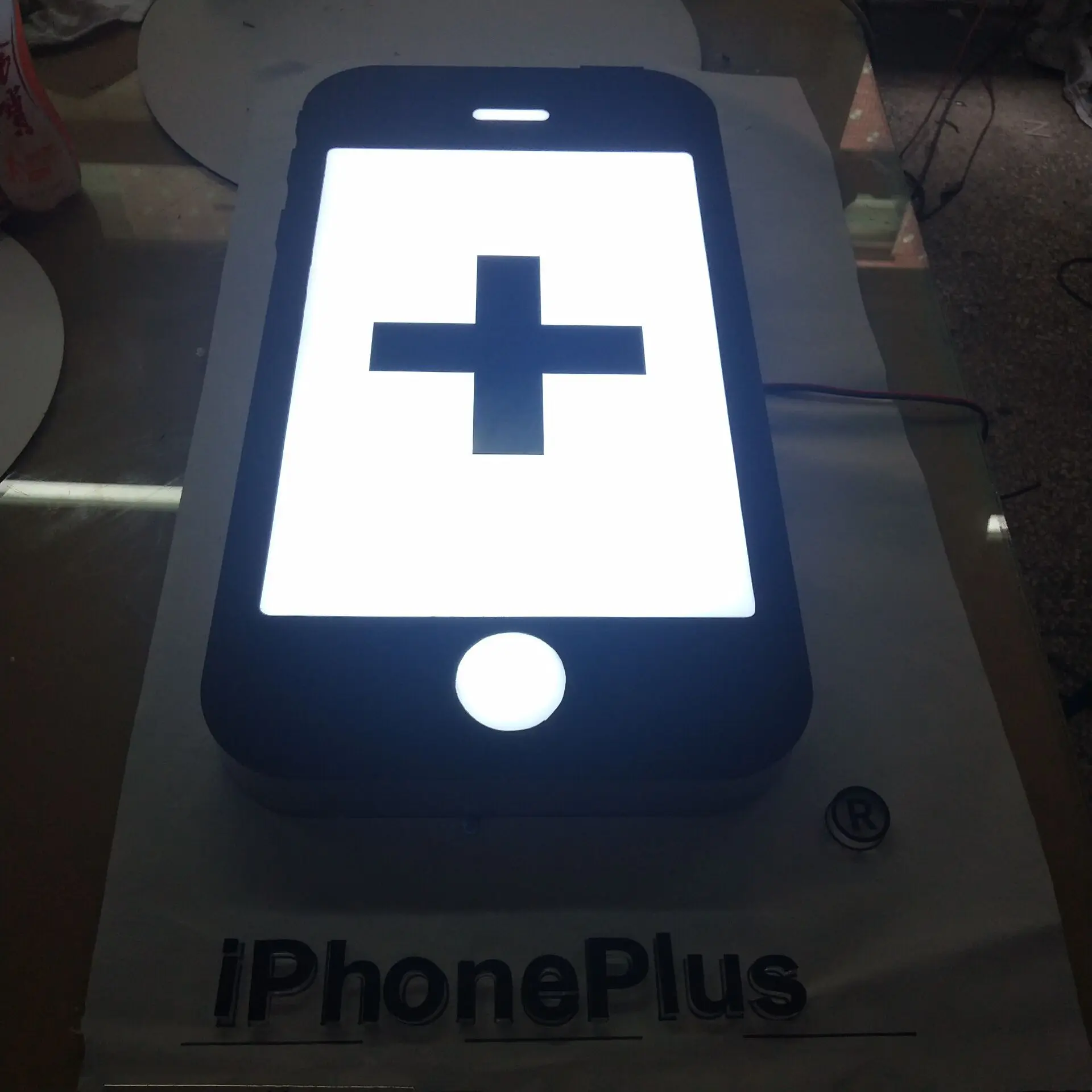 

Custom 3d Mobile led light box sign display billboard for phone repair shop