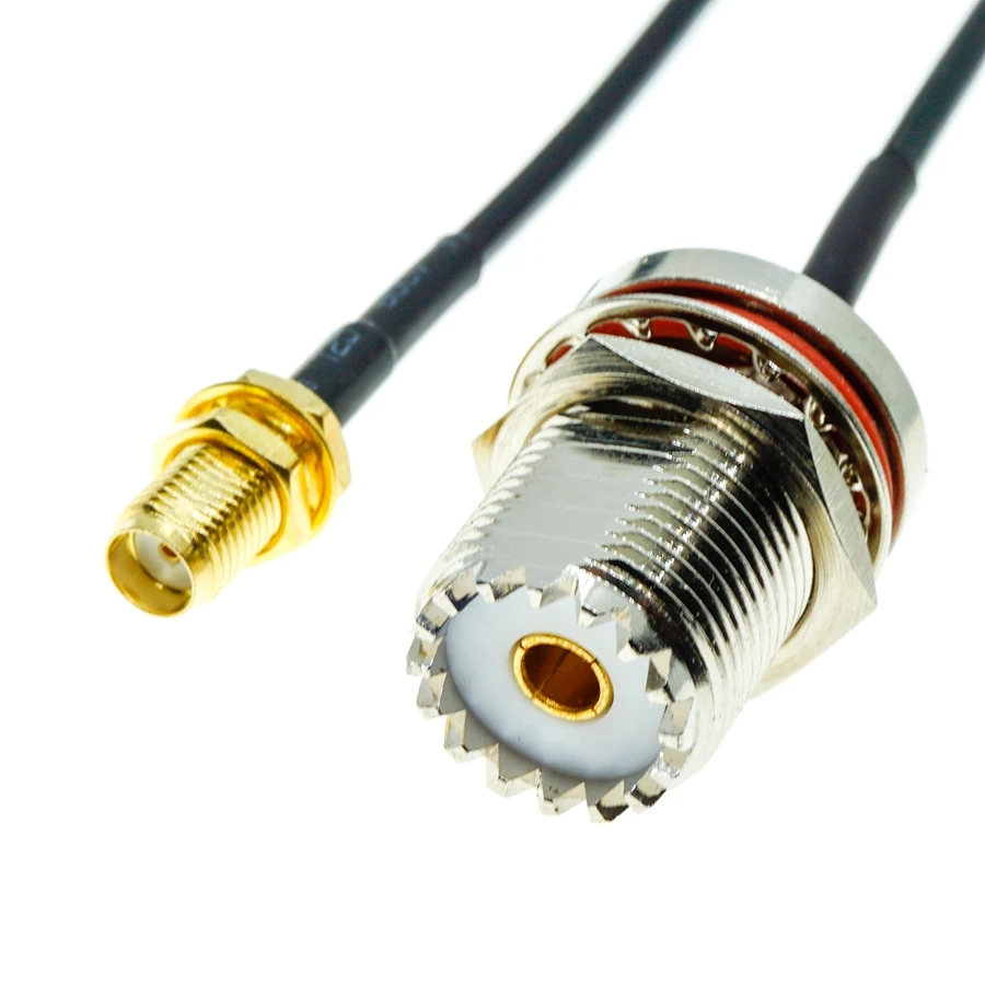 RG174 SO239 UHF Female  Bulkhead To SMA Female Bulkhead Coax  Antenna Jumper Pigtail RF Coax RG174 Cable