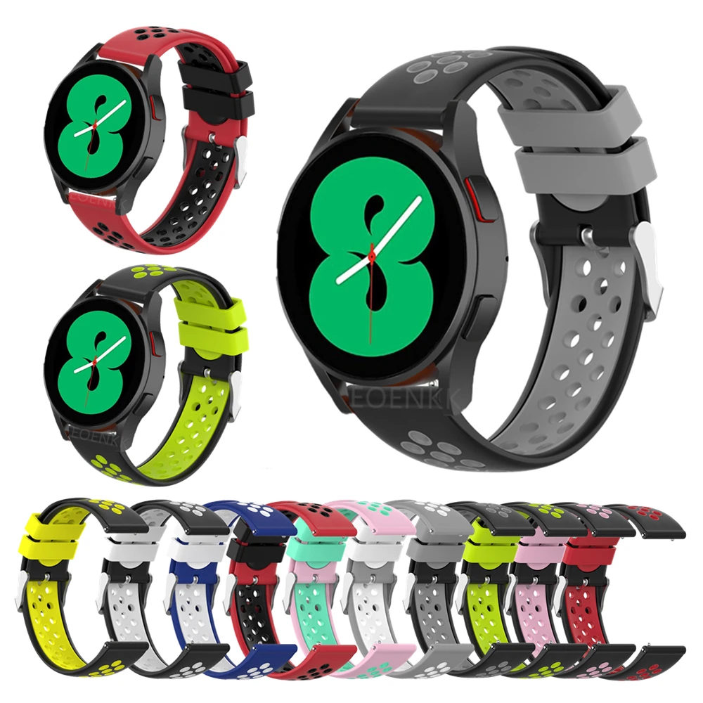 20mm Armband Silikon Strap Für Samsung Galaxy Uhr 4 Klassische 46mm 42mm / Galaxy Uhr 4 44mm 40mm Sport Handgelenk Band Armband