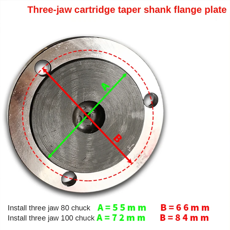 MT3 Three-Jaw Chuck Connecting Packing R8 Morse Flange MS2 MT4 80 100 125 130