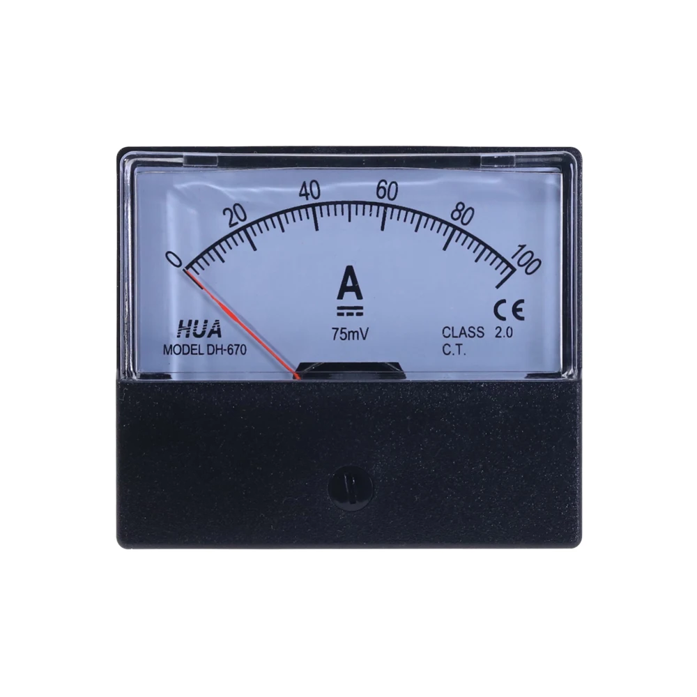 DH-670 DC Analog Current Panel Meter 5A 15A 20A 30A 50A 100A 200A Amp Panel Ammeter Pointer Type Current Meter