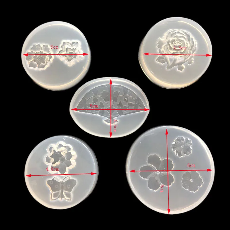 El molde de silicona en forma de abanico de mariposa de flor de Rosa hecho de resina epoxi se puede utilizar para colgantes, pendientes, broches, joyería