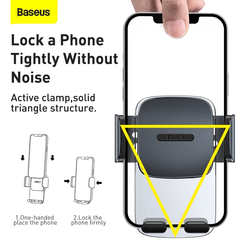 Baseus Gravity Car Phone Holder Suction Cup Phone Stand Support For iPhone 12 Xiaomi Samsung Huawei Car Cellphone Holder Mount