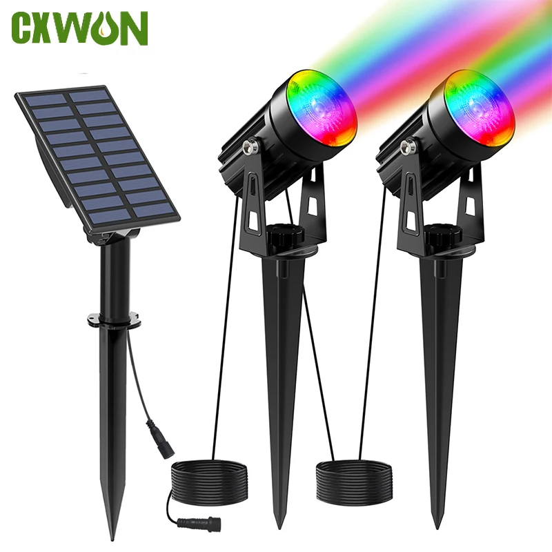 

Solar LED Spotlight Outdoor Waterproof Solar Powered Path Lawn RGB Lamp Split Landscape Lighting Garden Decorative Light