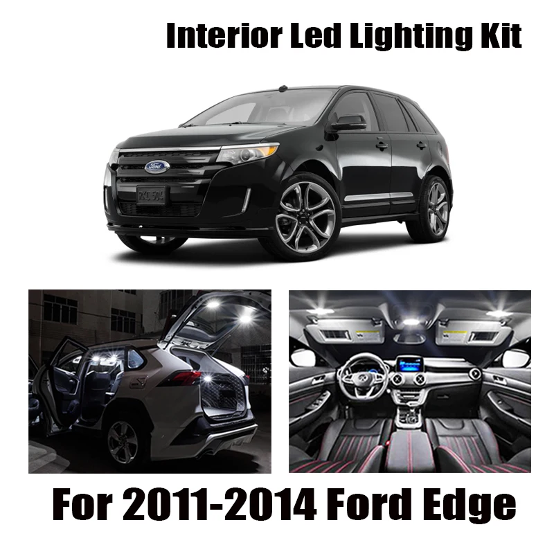 15x Canbus Error Free LED Interior Light Kit Package for 2011-2014 Ford Edge Car Accessories Map Dome Trunk License Light