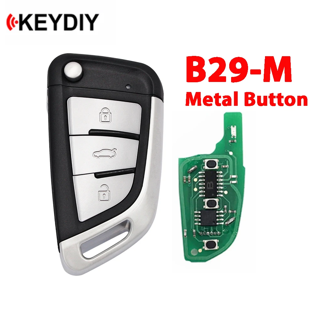 

XNRKEY KEYDIY Original KD900/KD-X2 Key Programmer B29 Metal Button Universal KD MINI Remote Car Key