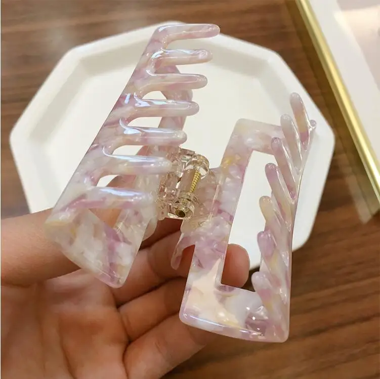 Korean Rectangle Acrylic Marble Hair Claws Cellulose Acetate Hair Clip Hairpins for Women Girls Hair Crab Clamp Hair Accessories