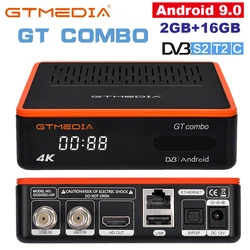 NEW GTMEDIA GT Combo 4K 8K Android 9.0 Smart TV BOX DVB-S2 T2 Cable Satellite Receiver Built In Wifi support ccam,stock in spain