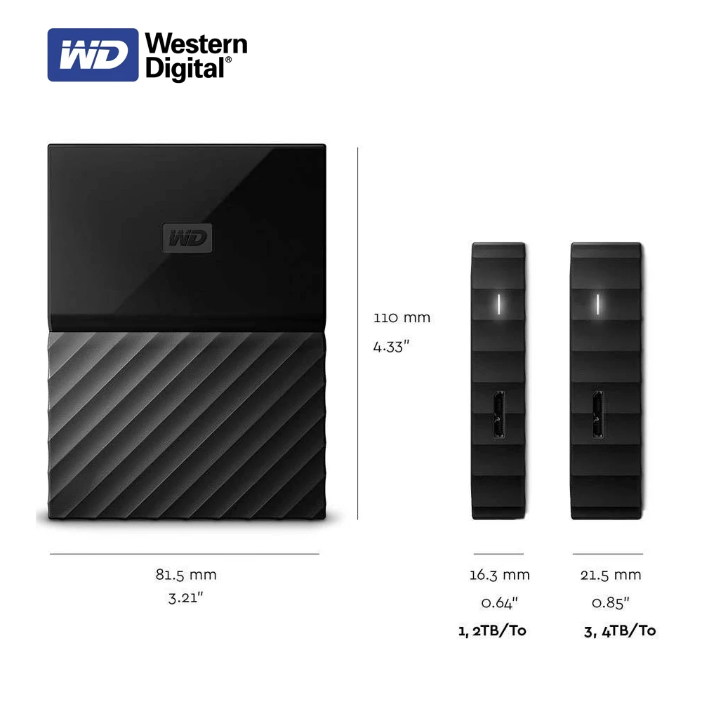 Western Digital My Passport HDD 1TB 2TB 4TB USB 3.0 WD Portable External Hard Drive Disk